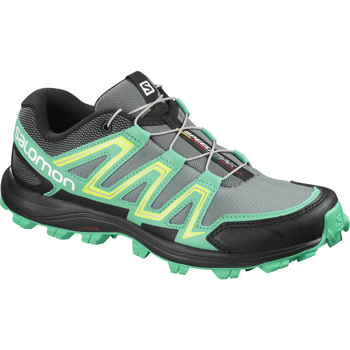 Salomon SPEEDTRAK W - Womens Trail Running Shoes - Silver/Green - NZ (31628-CYLQ)